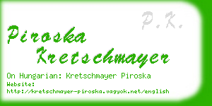 piroska kretschmayer business card